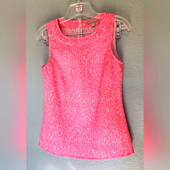 Banana Republic Tops - Banana Republic Neon Textured Patterned Stretch Women's 4 Tank Pink Barbiecore.
